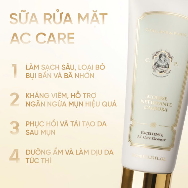 MOUSSE NETTOYANTE d'AURORA<br> <span style="color:#C8985A;">Sữa rửa mặt (100ml)</span> - Hình ảnh 3