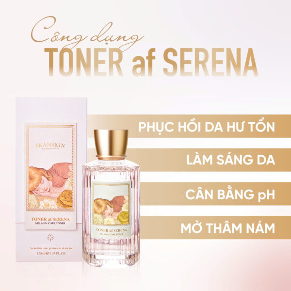 Toner Cấp Ẩm Mờ Thâm, Nám, Tàn Nhang Chống Lão Hoá Da Cân Bằng Da Skanskin Skandi Navisk Toner af Serena 120ml - Hình ảnh 2