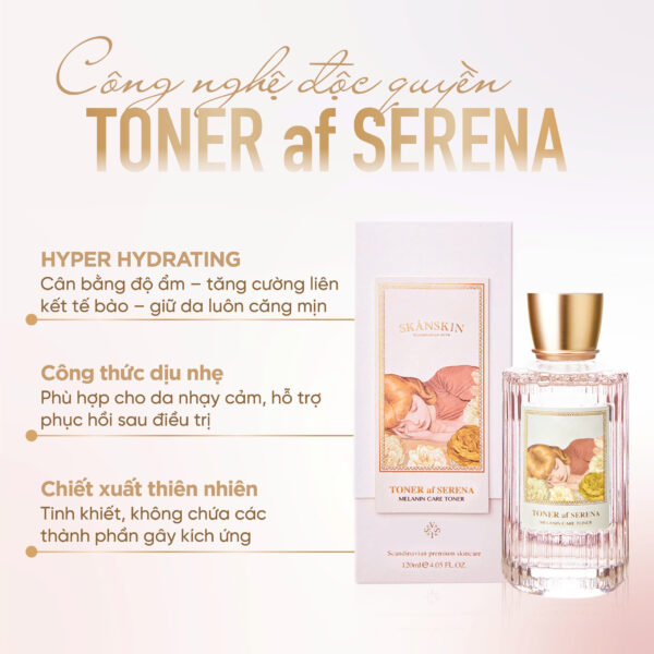 Toner Cấp Ẩm Mờ Thâm, Nám, Tàn Nhang Chống Lão Hoá Da Cân Bằng Da Skanskin Skandi Navisk Toner af Serena 120ml - Hình ảnh 6