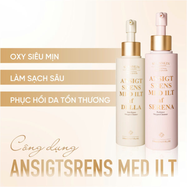 ANSIGTSRENS MED ILT af SERENA<br> <span style="color:#C8985A;">Sữa rửa mặt Oxygen (130ml)</span> - Hình ảnh 3