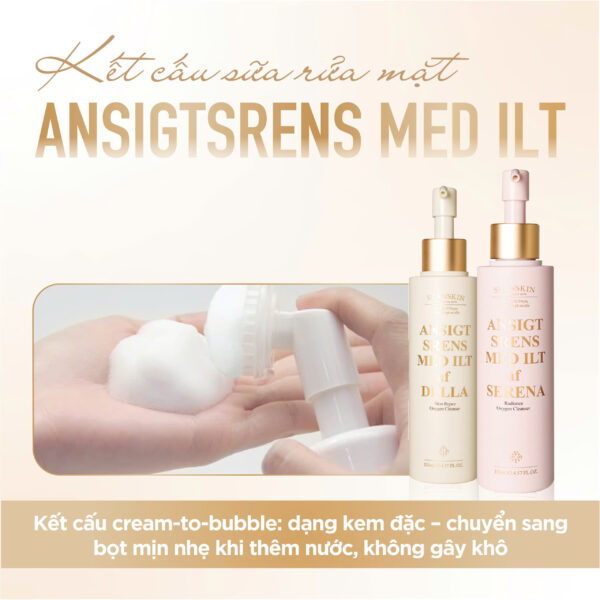 ANSIGTSRENS MED ILT af SERENA<br> <span style="color:#C8985A;">Sữa rửa mặt Oxygen (130ml)</span> - Hình ảnh 9