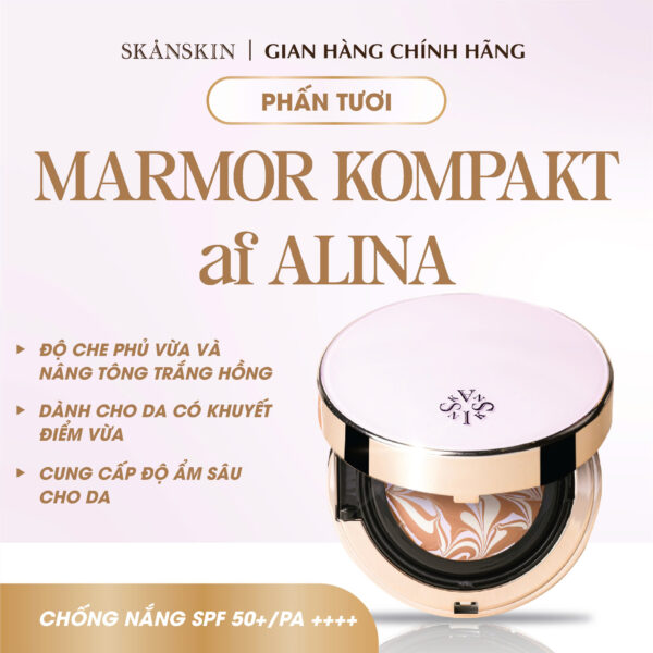 Phấn Tươi Skanskin Marmor Kompakt af Alina SPF 50+/ PA ++++