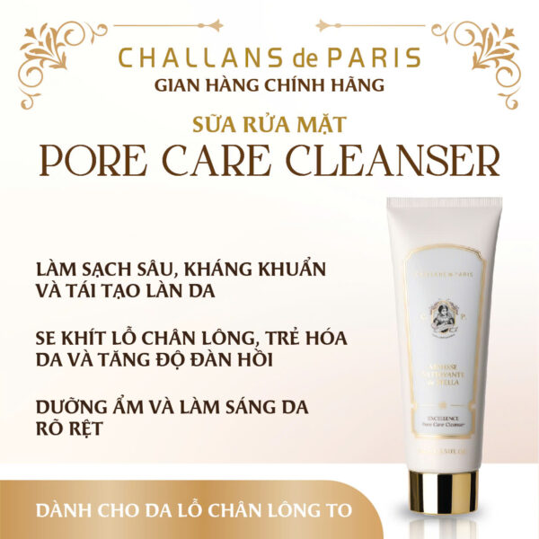 Sữa Rửa Mặt Challans de Paris Excellence Pore Care Cleanser Cho Da Dầu Mụn Nhạy Cảm (100ML)