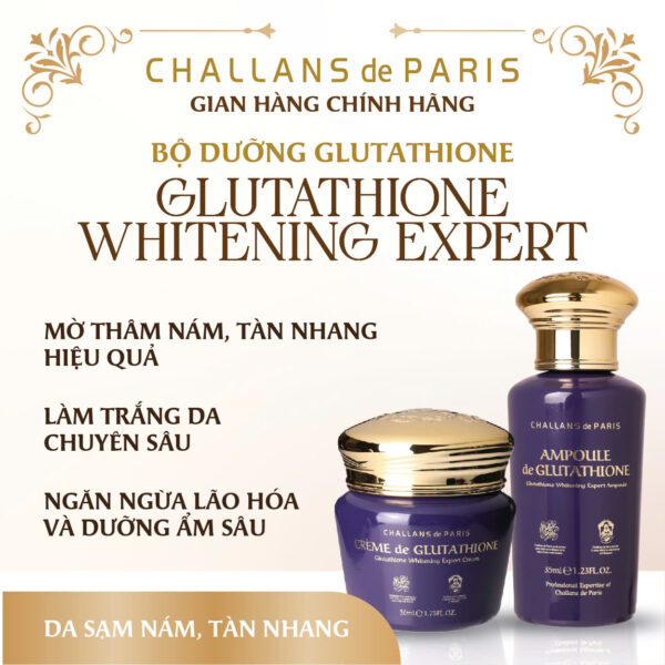 Cream Dưỡng Trắng Mờ Thâm Nám Challans de Paris Glutathione Whitening Expert Cream