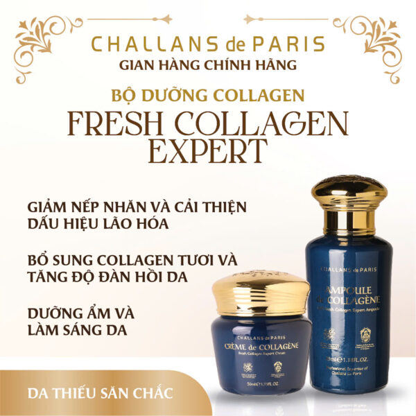 Cream Dưỡng Trắng Chống Lão Hoá Challans de Paris Fresh Collagen Expert Cream