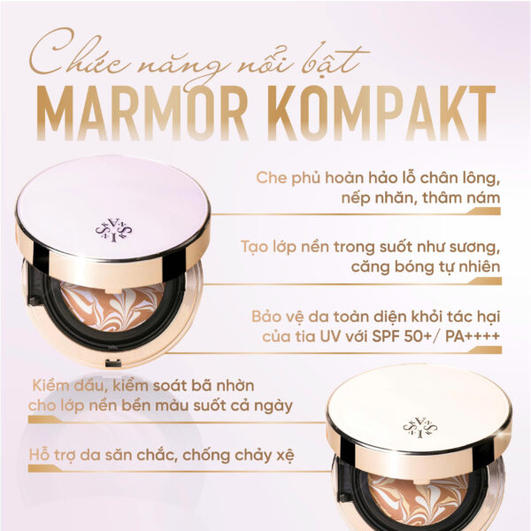 Phấn Tươi Skanskin Marmor Kompakt af Alina SPF 50+/ PA ++++ - Hình ảnh 3