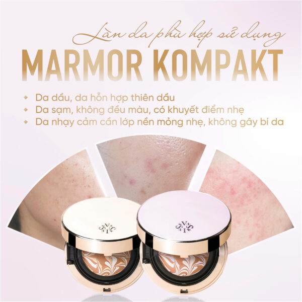 Phấn Tươi Skanskin Marmor Kompakt af Alina SPF 50+/ PA ++++ - Hình ảnh 8
