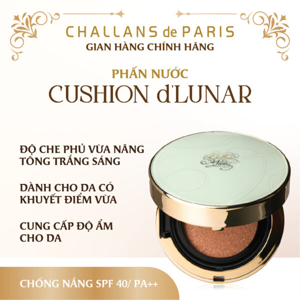 Cushion Ánh Trăng, Mỏng Nhẹ,Trong Trẻo, Cushion de Lunar, 15g