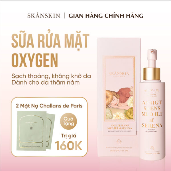 ANSIGTSRENS MED ILT af SERENA<br> <span style="color:#C8985A;">Sữa rửa mặt Oxygen (130ml)</span> - Hình ảnh 2