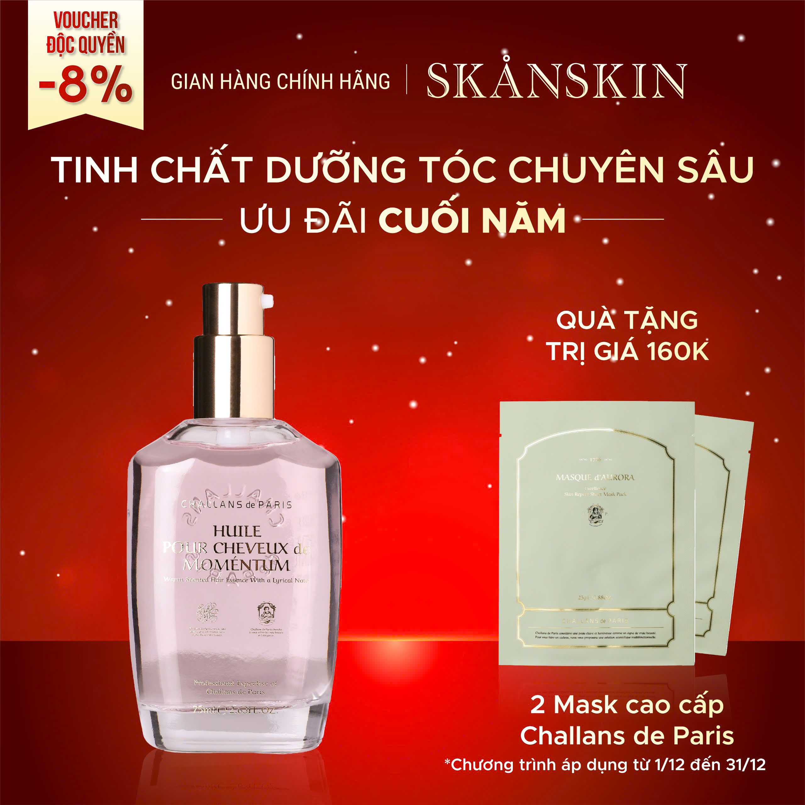 HUILE POUR CHEVEUX de MOMÉNTUM<br> <span style="color:#C8985A;">Dầu dưỡng tóc (75ml)</span> - Hình ảnh 2